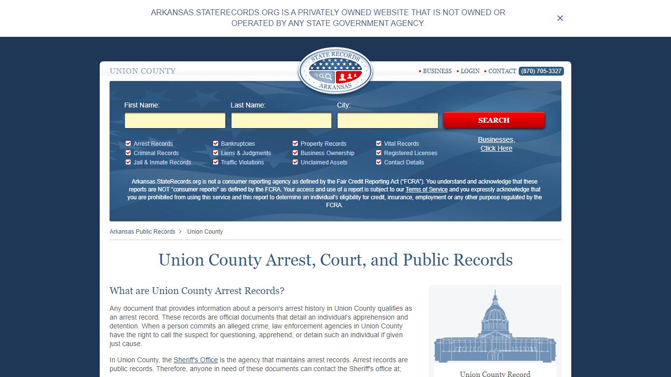 Union County Arrest, Court, and Public Records